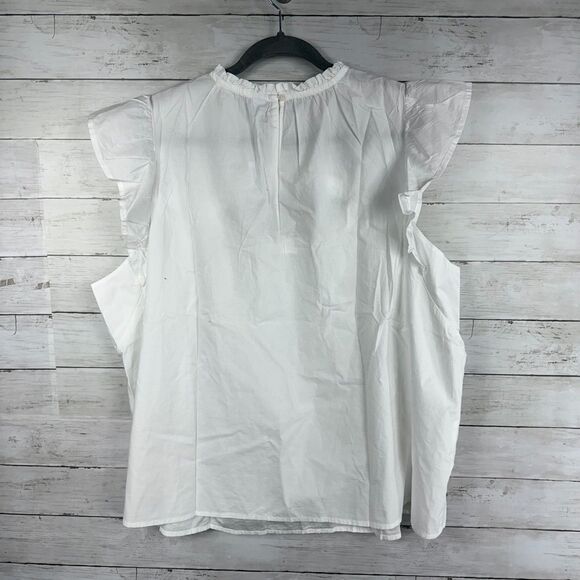 Old Navy White Cutout Frilly Blouse - Picture 2 of 4